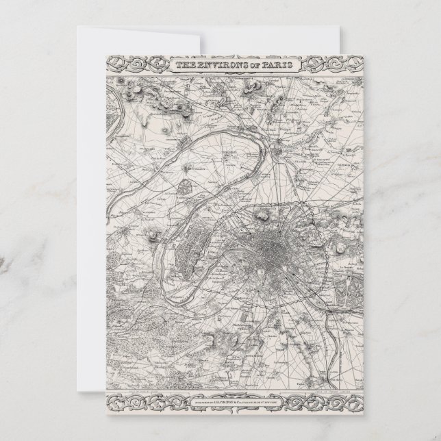 Paris capital of France map Invitation (Front)