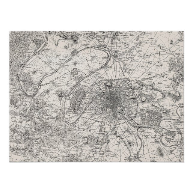 Paris capital of France map Poster (Front)