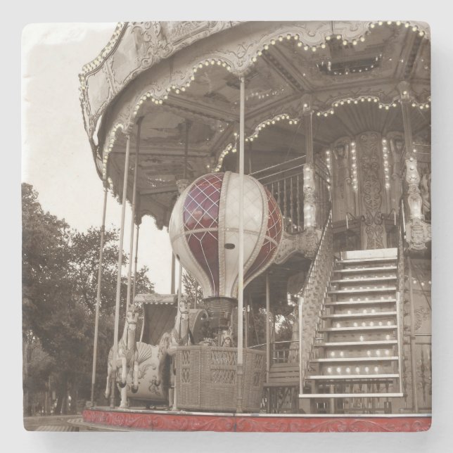 Paris Carousel Stone Coaster (Front)