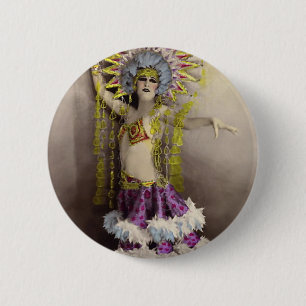 Paris Casino Costumed Dancer 6 Cm Round Badge