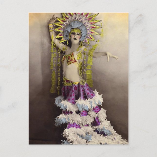 Paris Casino Costumed Dancer Postcard (Front)