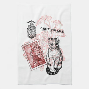 Paris Cat Tea Towel