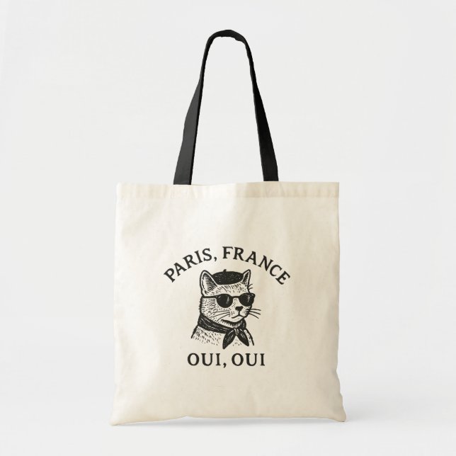 Paris Cat Tote Bag (Front)