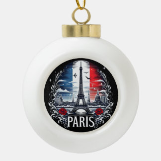 paris ceramic ball christmas ornament