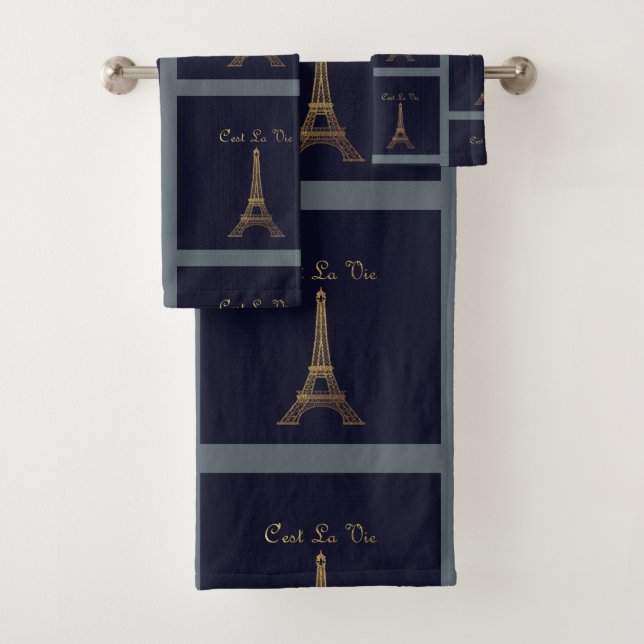 Paris: C'est La Vie Bath Towel Set (Insitu)