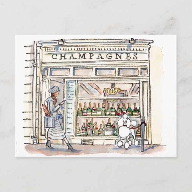 Paris champagne Flaneur Invitation Postcard (Front)