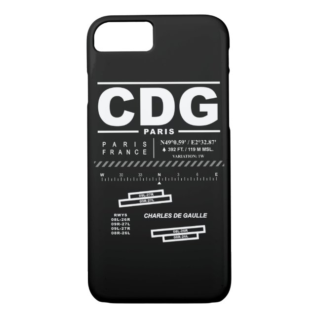 Paris Charles De Gaulle Airport CDG iPhone Case (Back)
