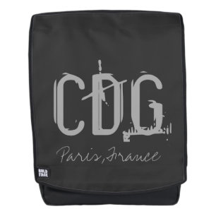 Paris Charles de Gaulle Airport Typography Backpack