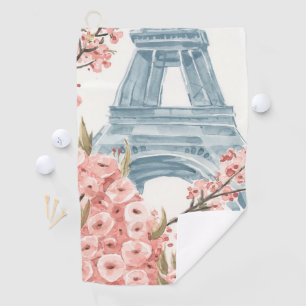 Paris Cherry Blossoms Golf Towel
