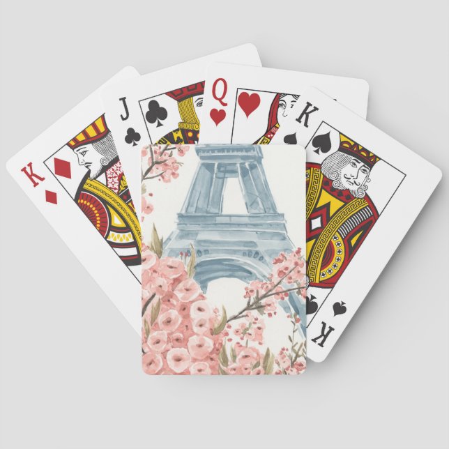 Paris Cherry Blossoms Playing Cards (Back)