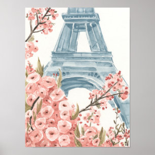 Paris Cherry Blossoms Poster