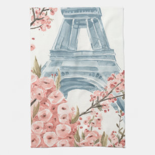 Paris Cherry Blossoms Tea Towel