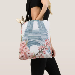 Paris Cherry Blossoms Tote Bag