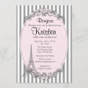 Paris Chic invitation for a shower