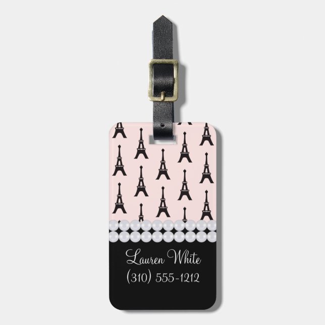 Paris Chic Luggage Tag (Front Vertical)