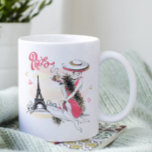 Paris Chic Modern Fashionable Woman Coffee Mug<br><div class="desc">This modern design features an elegant woman in Paris drinking coffee.
#coffee #mugs #coffeemugs #drinkware #kitchen #home #gifts #giftsforher #coffeelove #coffeelover</div>