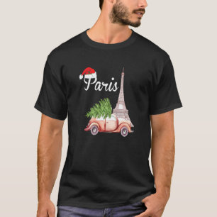 Paris Christmas And The Eiffel Tower Romantic Fren T-Shirt