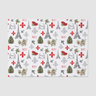Paris Christmas Eiffel Tower White Tissue Paper