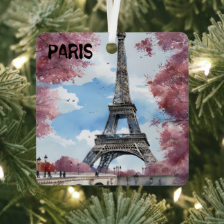 Paris christmas travel metal tree decoration