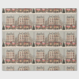 Paris Christmas Wrapping Paper