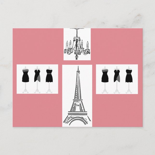 Paris City of Light Eiffel Tower French Postcard (Front)