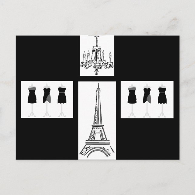 Paris City of Light Eiffel Tower French Postcard (Front)