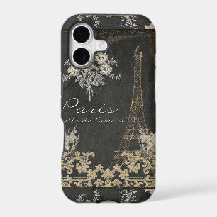 Paris City of Love Eiffel Tower Chalkboard Floral