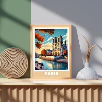 Paris Cityscape - Iconic Landmarks Poster