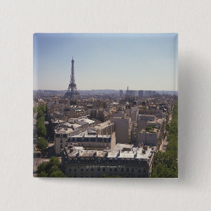 Paris cityscape,  Paris,  France 15 Cm Square Badge
