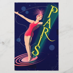 Paris Club vintage travel poster Stationery