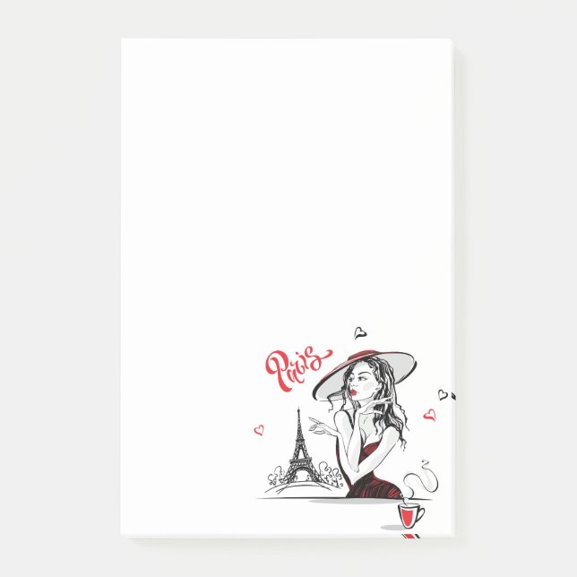 Paris & Coffee, red Post-it Notes (Front)