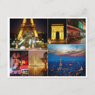 Paris collage france city travel cityscape postcard