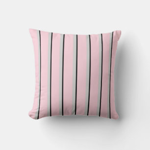 Paris collection black, pink, striped cushion