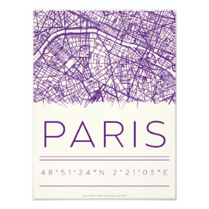 Paris Coordinates Map Poster – Minimal City Street