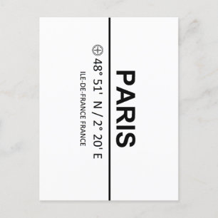 Paris Coordinates — Paris Coordinates Postcard