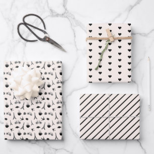 Paris Coordinating Pattern Wrapping Paper Sheet