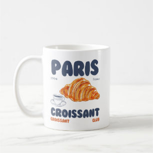 Paris croissant club coffee mug