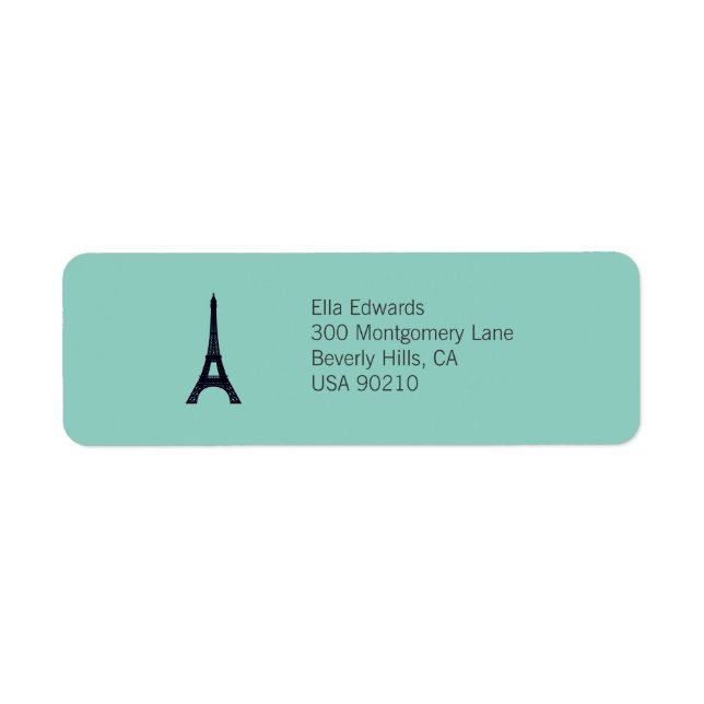 Paris Customisable Return Address Label (Front)