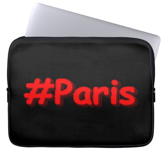 "#Paris" Cute Design. Buy Now Laptop Sleeve (Front)