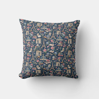 Paris Dark Icons Chic Design Cushion