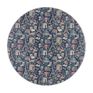 Paris Dark Icons Chic Design Cutting Board