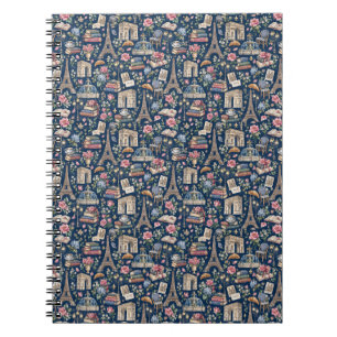 Paris Dark Icons Chic Design Notebook