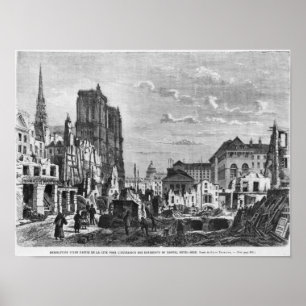 Paris, demolition of a part of the Cite Poster
