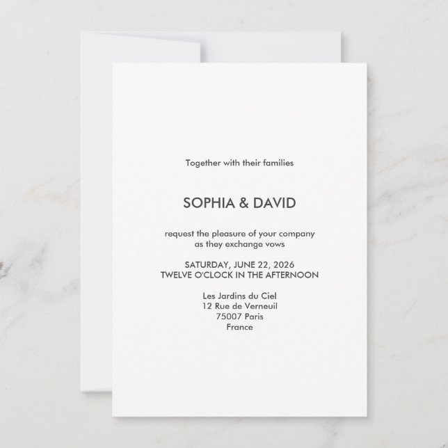 Paris Destination Save The Date Invitation (Back)
