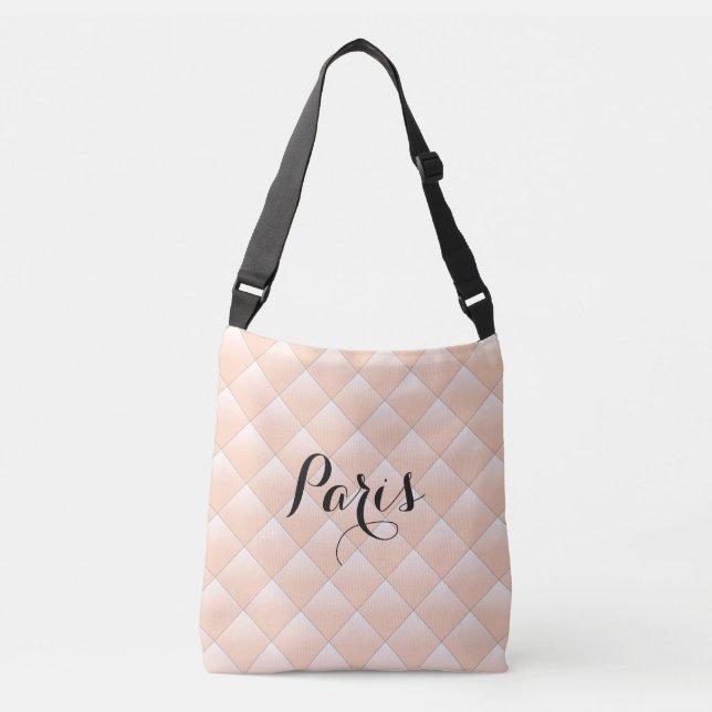 Paris Diamond Quilt Pattern Modern Crossbody Bag (Front)