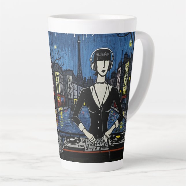 Paris DJ Art Collection（クラブカルチャー × パリ アートシリーズ） Latte Mug (Right Angle)