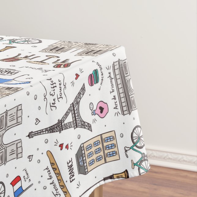 Paris Doodles Tablecloth (In Situ)