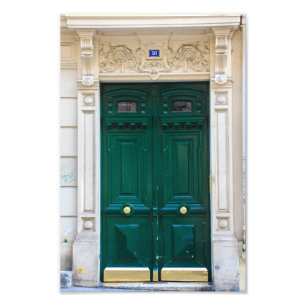Paris Door Dark Green Number 30 - Photo Print