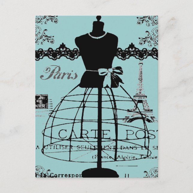 Paris Dress Stand, vintage style Postcard (Front)