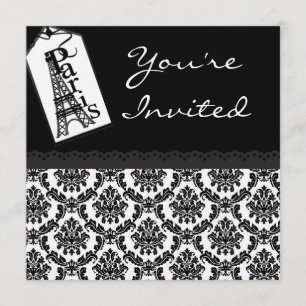 Paris Eifell Tower Motif Theme Shower Invitations